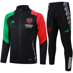 Mens Arsenal Jacket + Pants Training Suit Black 2024/25