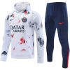 Mens PSG Hoodie Sweatshirt + Pants Training Suit White Patterns 2024/25