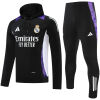 Herr Real Madrid Hoodie Sweatshirt + Byxor Träningsdräkt Svart 2024/25