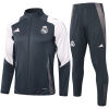 Mens Real Madrid Jacket + Pants Training Suit Grey 2024/25