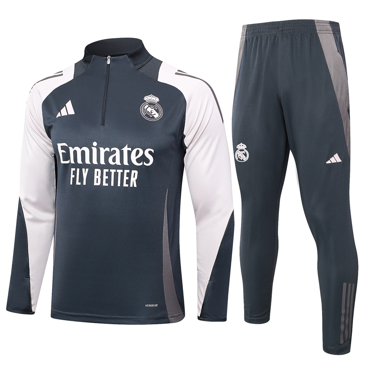 Mens Real Madrid Training Suit Grey 2024/25