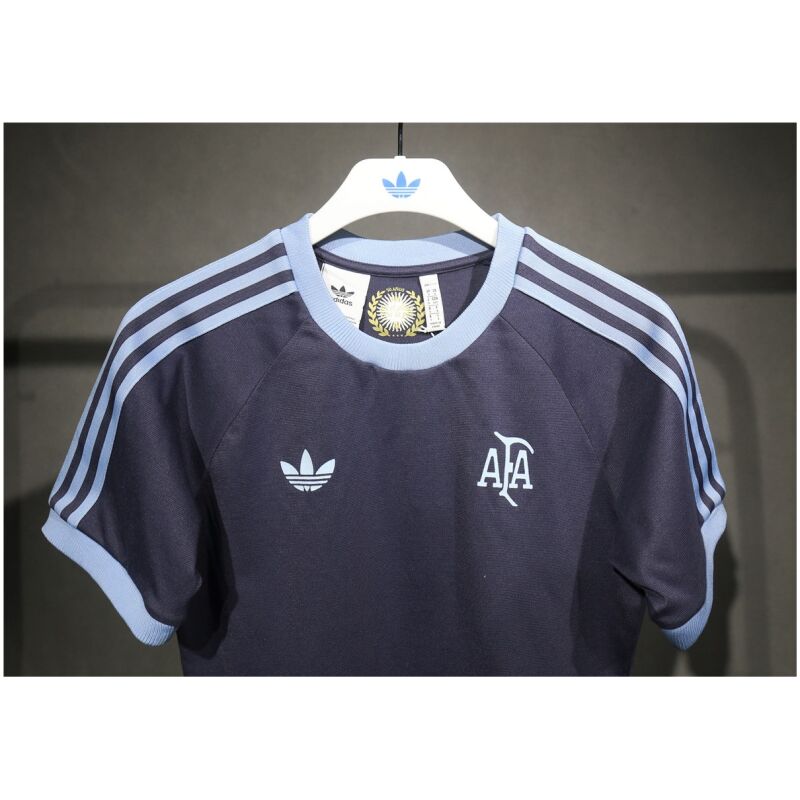 Mens Adidas Originals Argentina Jersey 3 Stripes Pure Cotton Navy Shirt 2025 – Match