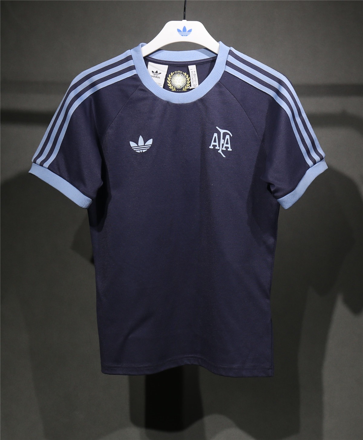Mens Adidas Originals Argentina Jersey 3 Stripes Pure Cotton Navy Shirt 2025 – Match