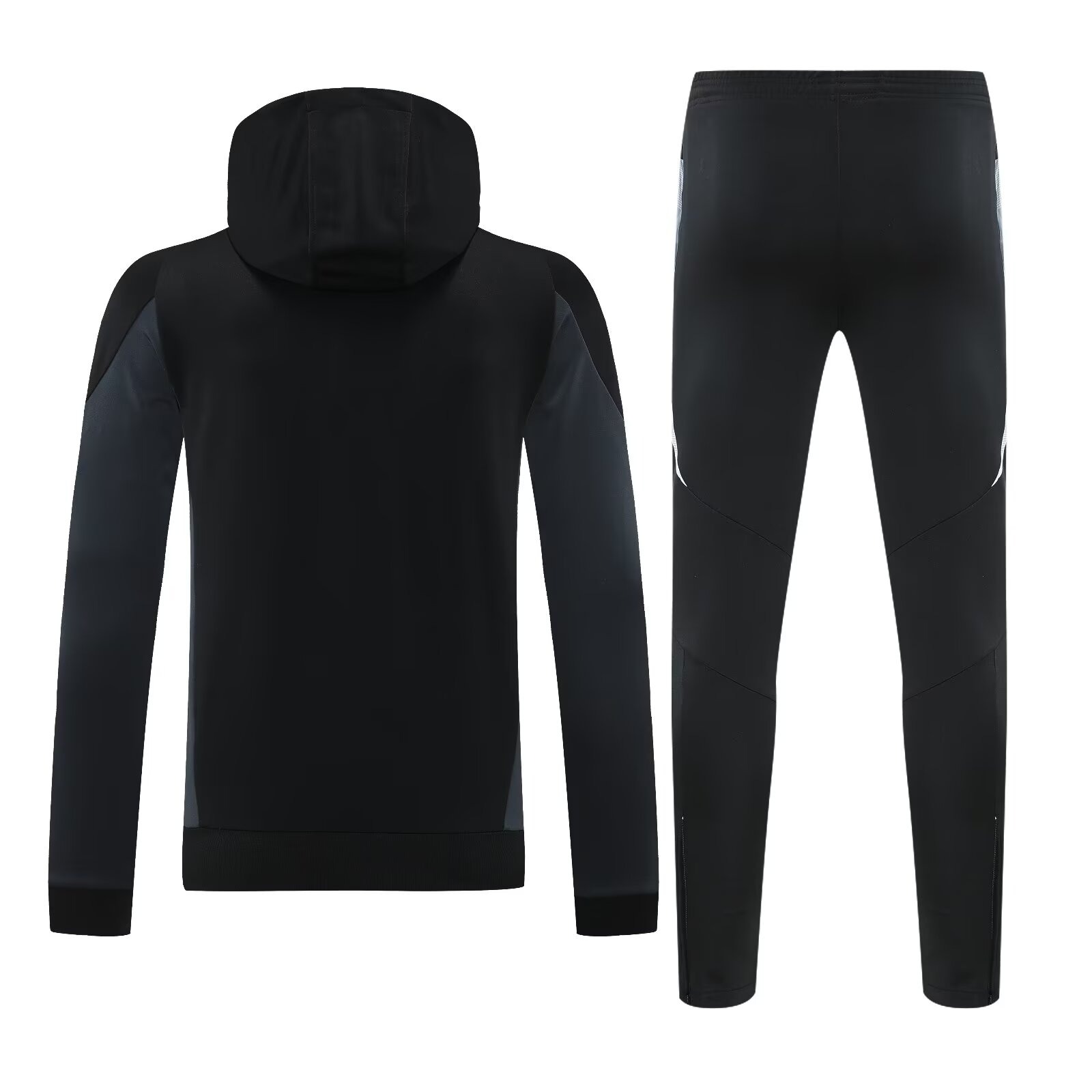 Mens Manchester United Hoodie Sweatshirt + Pants Training Suit Black 2024/25
