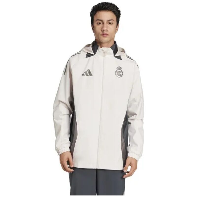 Mens Real Madrid All Weather Windrunner Jacket Cream 2024/25