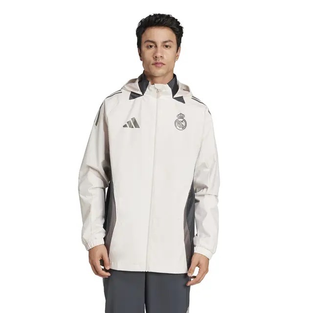 Herren Real Madrid Allwetter Windrunner Jacke Creme 2024/25