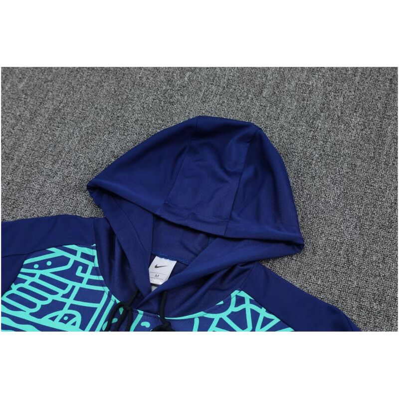 Mens Brazil Hoodie Sweatshirt + Pants Training Suit Navy Green-Patterns 2025