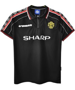 Mens Manchester United Retro Black Jersey 1998/99