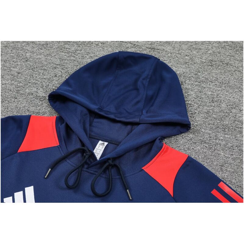 Mens Manchester United Hoodie Sweatshirt + Pants Training Suit Navy 2024/25
