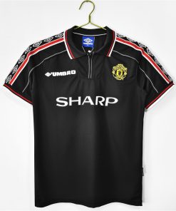 Mens Manchester United Retro Black Jersey 1998/99