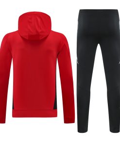 Mens Manchester United Hoodie Sweatshirt + Pants Training Suit Red 2024/25