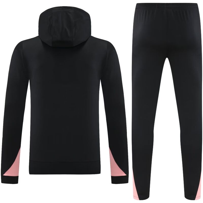 Mens PSG Hoodie Sweatshirt + Pants Training Suit Black 2024/25