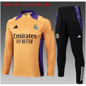 Kids Real Madrid Training Suit Yellow 2024/25