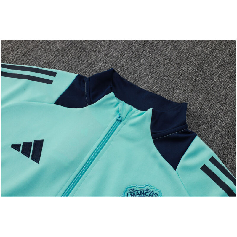 Mens Manchester United Jacket + Pants Training Suit Light Green 2024/25