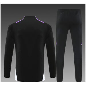 Kids Real Madrid Training Suit Black – Purple 2024/25