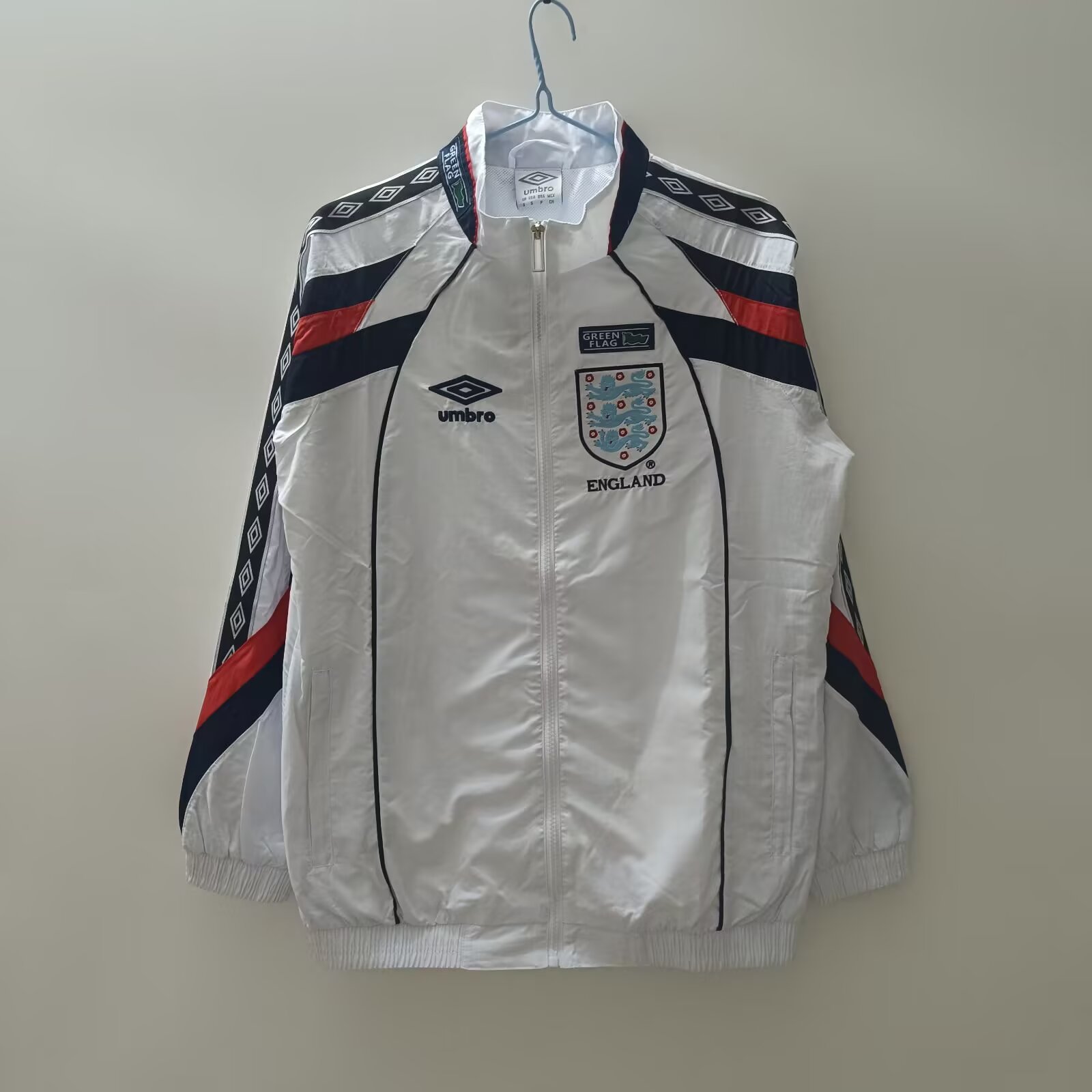 Mens England All Weather Windrunner Jacket White Classic