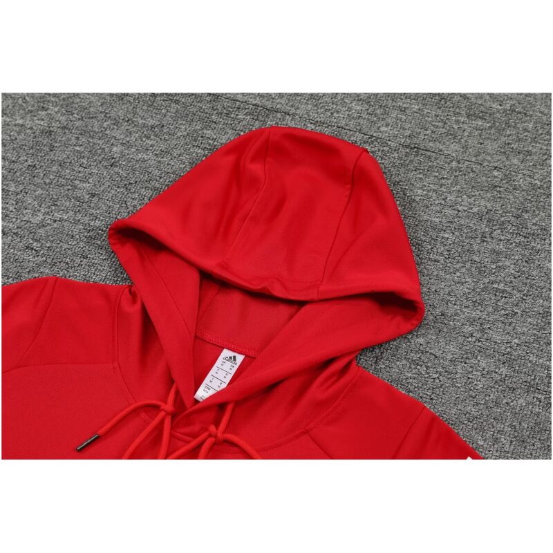 Mens Manchester United Hoodie Sweatshirt + Pants Training Suit Red 2024/25