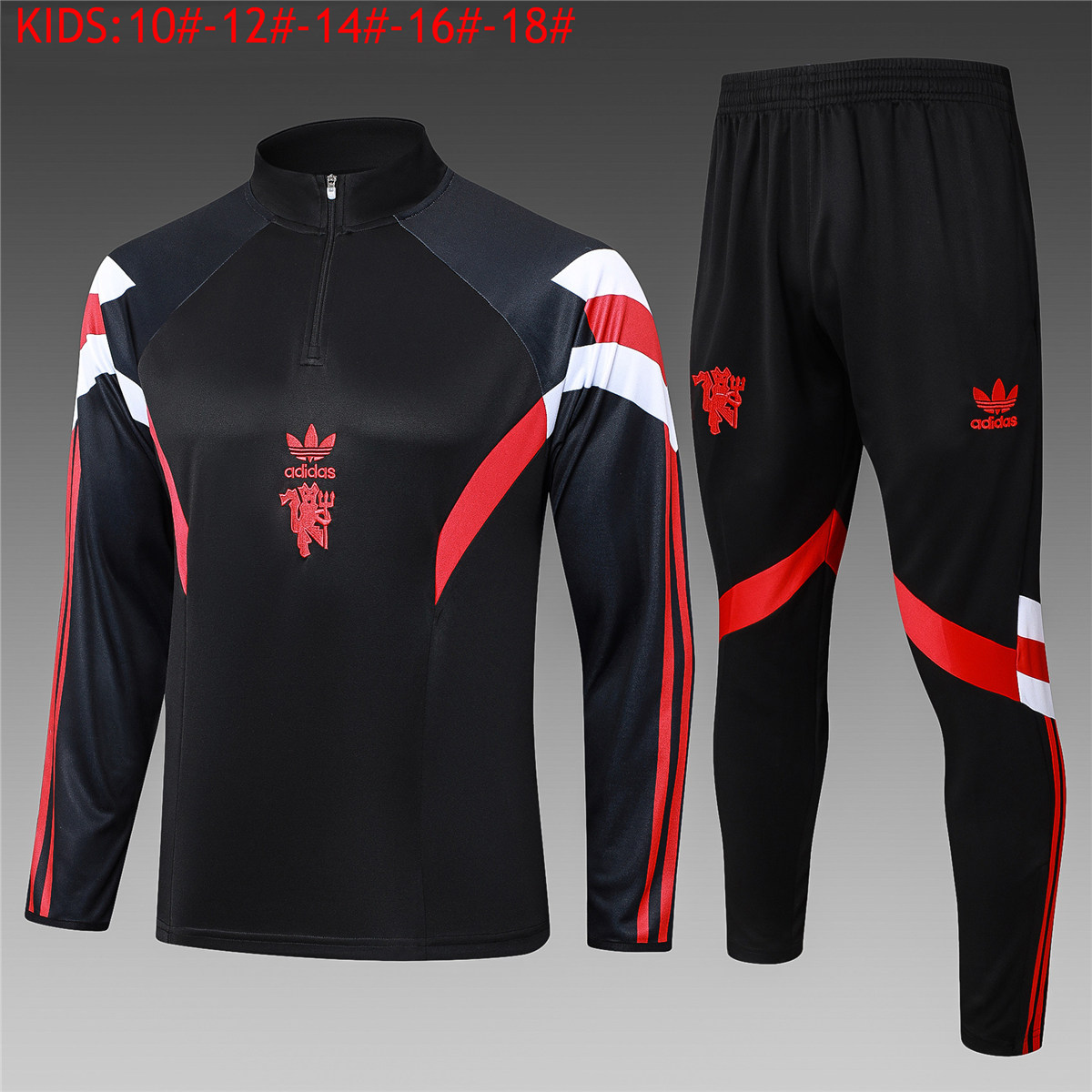 Kids Manchester United Training Suit Black 2024/25