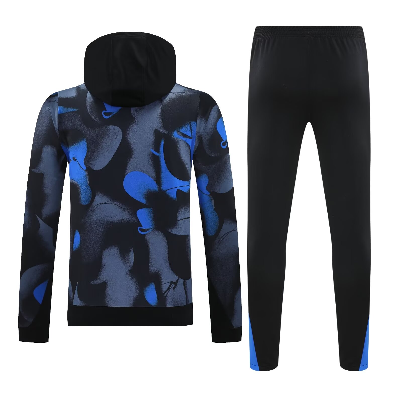 Mens Inter Milan Hoodie Sweatshirt + Pants Training Suit Black – Blue 2024/25