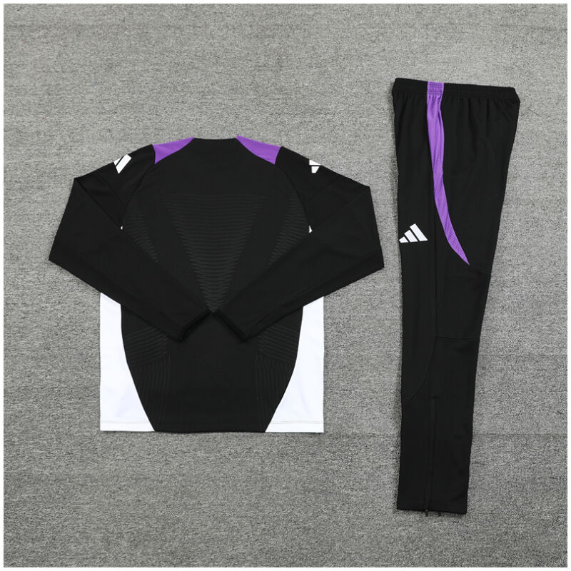 Kids Real Madrid Training Suit Black – Purple 2024/25