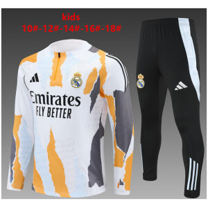 Kids Real Madrid Training Suit Camouflage White 2024/25