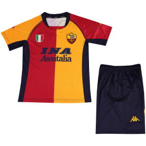 Kids Retro Roma Home Jersey 2001/02