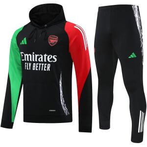 Mens Arsenal Hoodie Sweatshirt + Pants Training Suit Black 2024/25