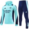 Mens Arsenal Hoodie Sweatshirt + Pants Training Suit Light Blue 2024/25
