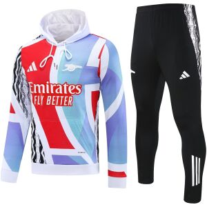 Mens Arsenal Hoodie Sweatshirt + Pants Training Suit Tri-Color 2024/25