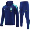 Mens Brazil Hoodie Sweatshirt + Pants Training Suit Navy 2025