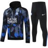 Mens Inter Milan Hoodie Sweatshirt + Pants Training Suit Black - Blue 2024/25