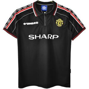 Mens Manchester United Retro Black Jersey 1998/99