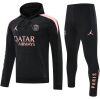 Mens PSG Hoodie Sweatshirt + Pants Training Suit Black 2024/25