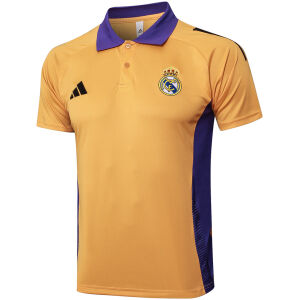 Mens Real Madrid Polo Shirt Yellow 2024/25