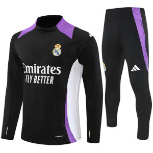 Mens Real Madrid Training Suit Black – Purple 2024/25