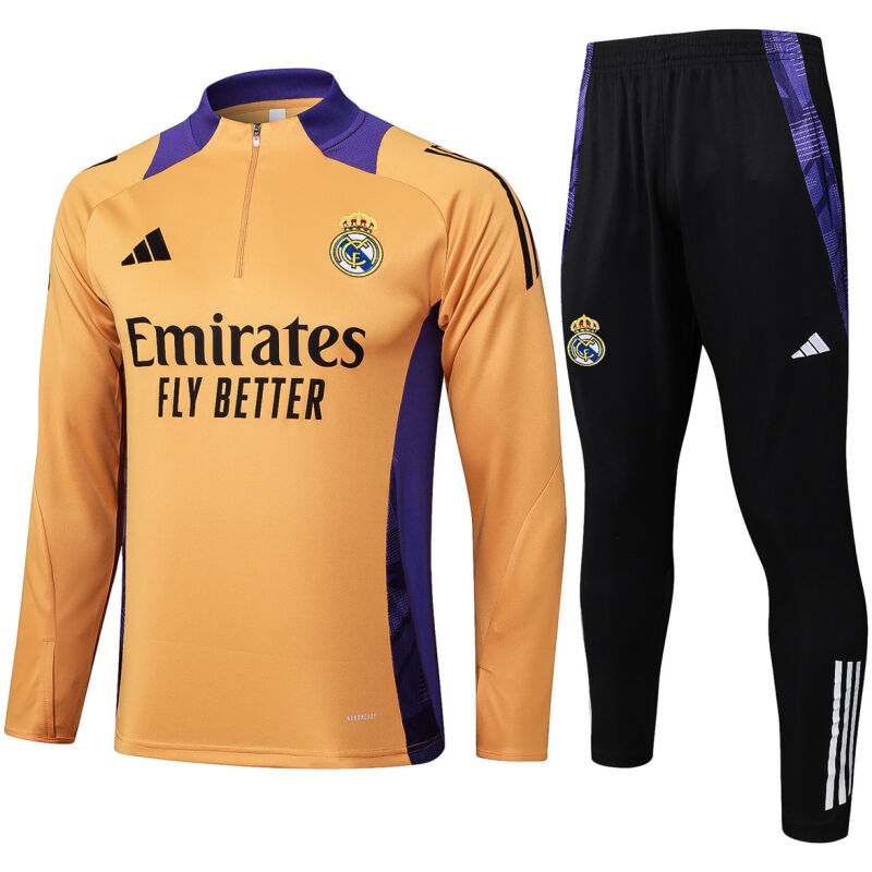 Mens Real Madrid Training Suit Yellow 2024/25