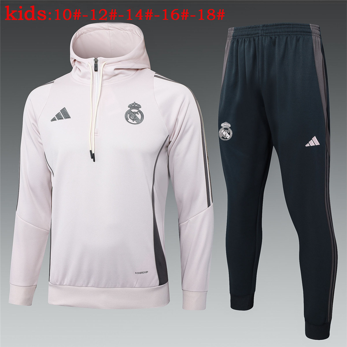 Kinder Real Madrid Hoodie Sweatshirt + Hose Anzug blassrosa 2024/25