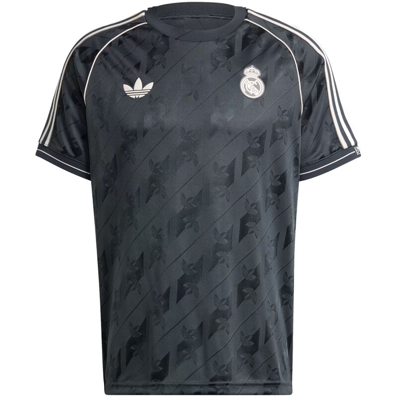 Mens Real Madrid Adicolor Classics 3-Stripes Tee Black Jersey 2024/25