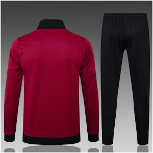 Kids Manchester United Jacket + Pants Training Suit Burgundy 2024/25