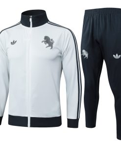 Mens Juventus Jacket + Pants Training Suit Light Grey 2024/25