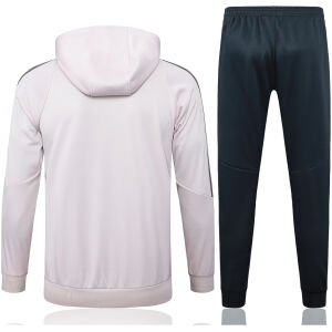 Mens Real Madrid Hoodie Sweatshirt + Pants Training Suit Pale Pink 2024/25