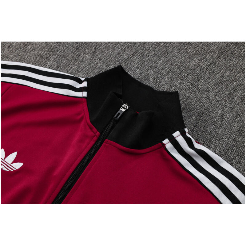 Mens Manchester United Jacket + Pants Training Suit Burgundy 2024/25