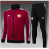 Kids Manchester United Jacket + Pants Training Suit Burgundy 2024/25