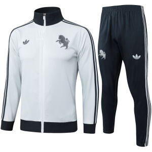 Mens Juventus Jacket + Pants Training Suit Light Grey 2024/25