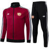 Mens Manchester United Jacket + Pants Training Suit Burgundy 2024/25