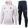 Herr Real Madrid Hoodie Sweatshirt + Byxor Träningsdräkt Ljusrosa 2024/25