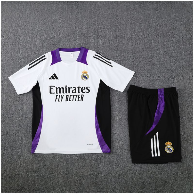 Kids Real Madrid Short Training Suit White 2024/25