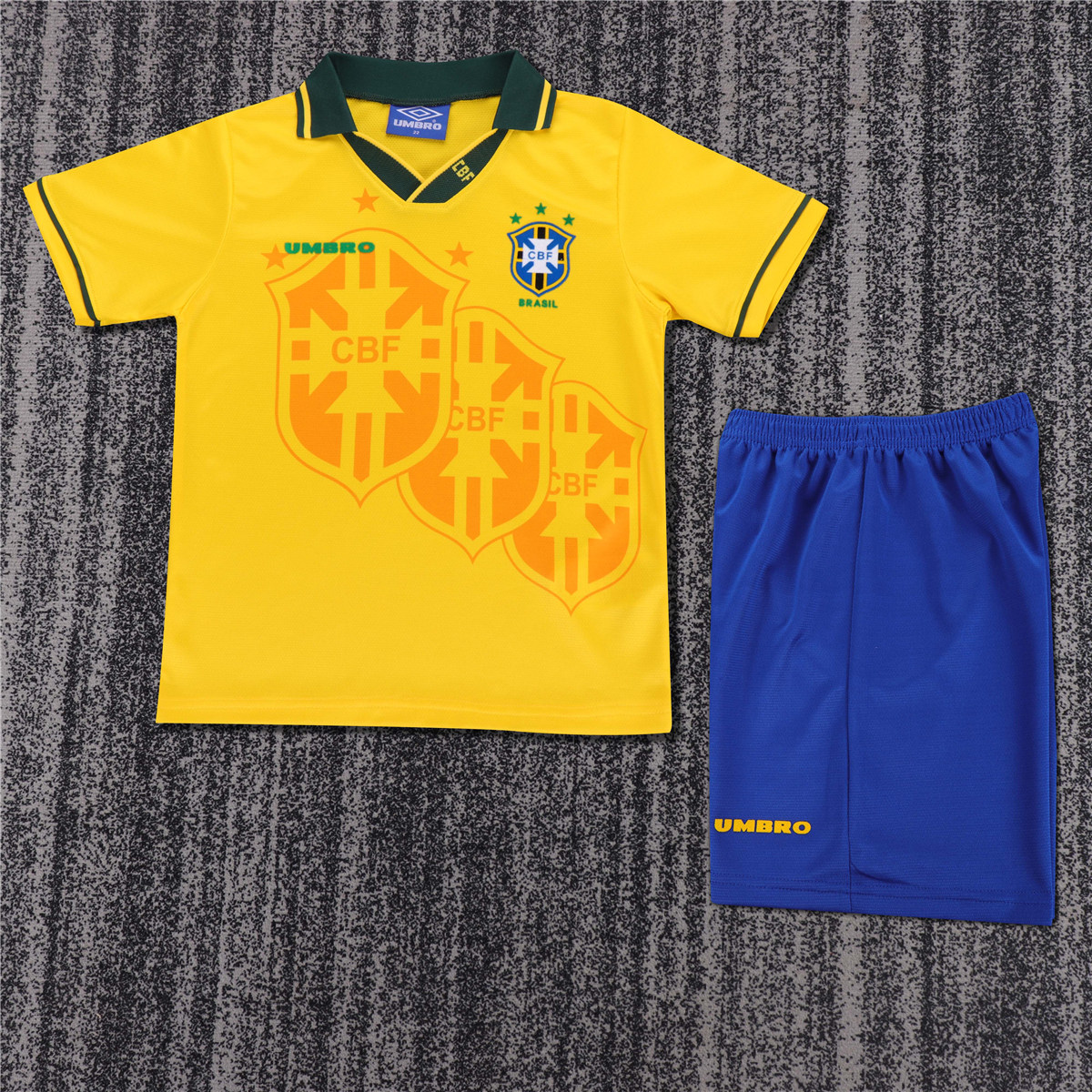 Kids Retro Brazil Home Jersey 1994