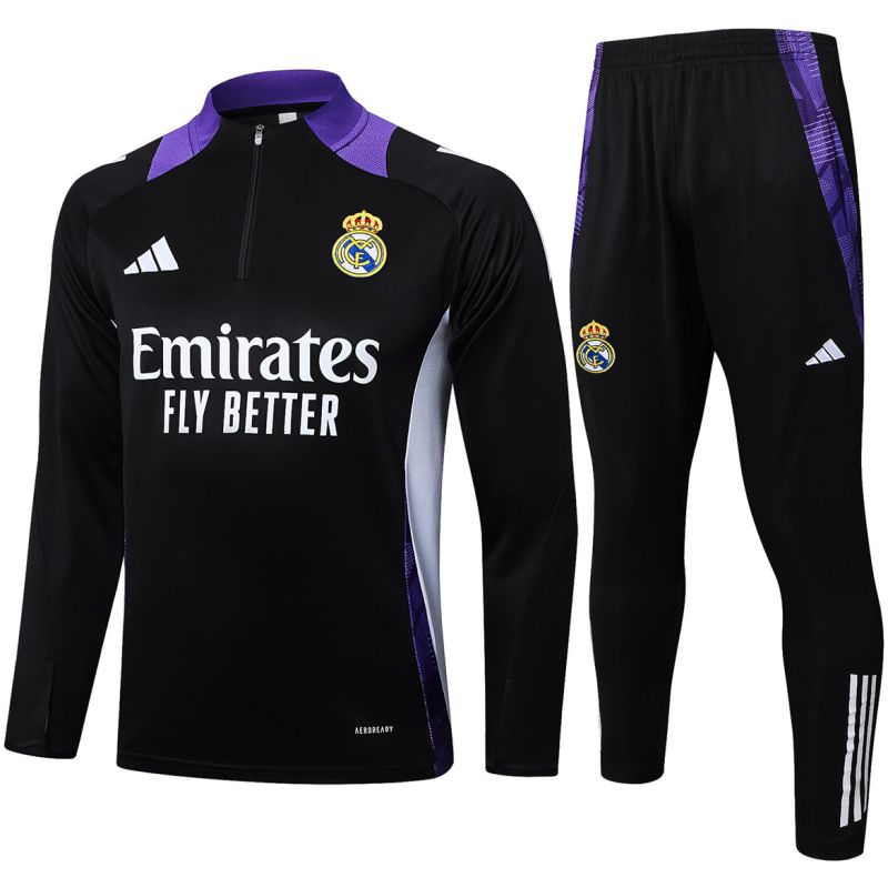 Mens Real Madrid Training Suit Black 2024/25