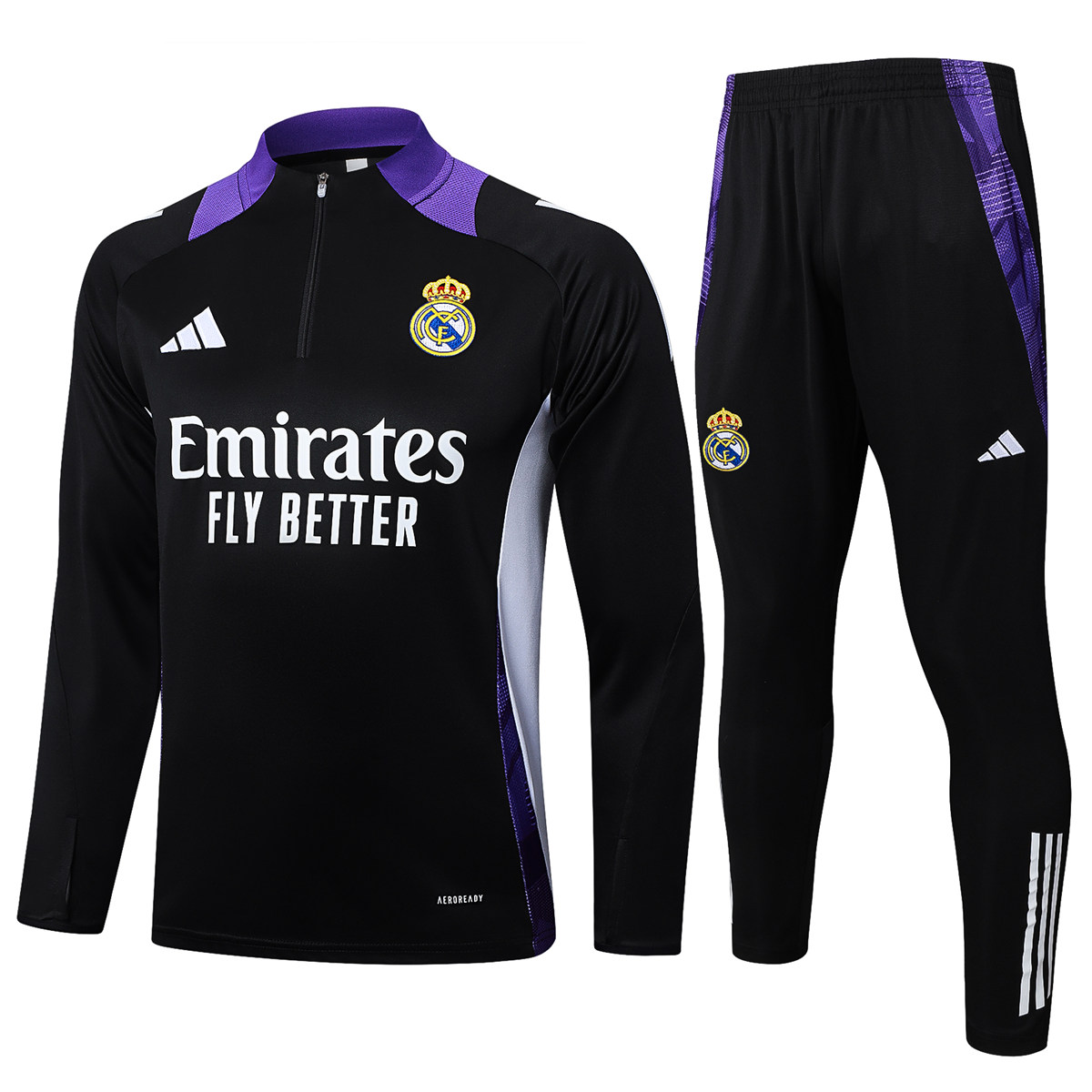 Herren Real Madrid Trainingsanzug Schwarz 2024/25